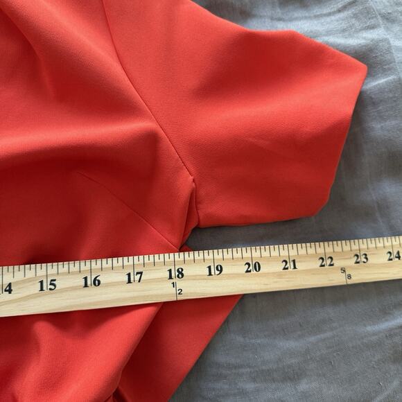 ZARA Midi Dress Belted Orange Sheath Large - Picture 7 of 12